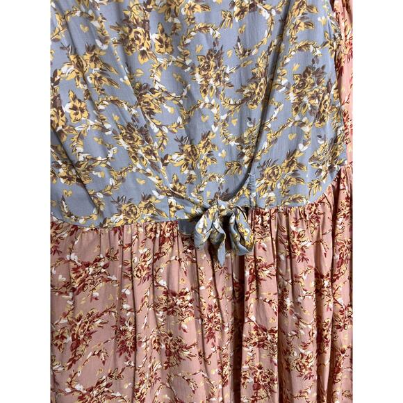 Mink Pink Dress Womens Size M Collar Blue/ Pink Button Mini Pockets Coquette - Picture 7 of 11